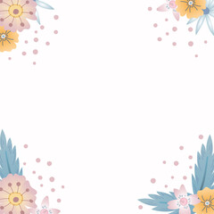 Children’s flowers pastel template. Children’s cute template. Design for printing.