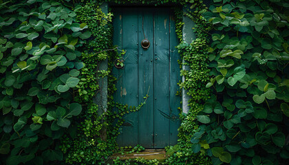 Fototapeta premium a hidden door to the secret garden