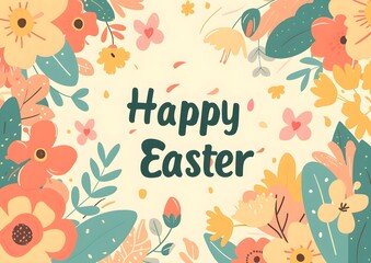 happy easter day rabbit bunny egg celebration seasonal art design 