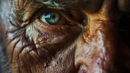Weathered Wisdom: An Elderly Man's Deep-Set Eyes Speak of a Life Well Lived