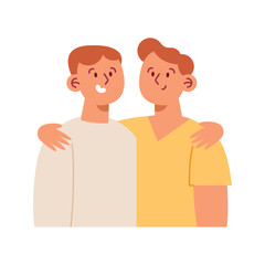 Fototapeta premium young smiling brothers portrait