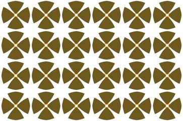 A pattern of brown and white flowers