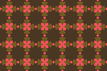 A pattern of pink and brown flowers design