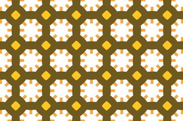 A pattern of squares and circles in a tan and white color scheme