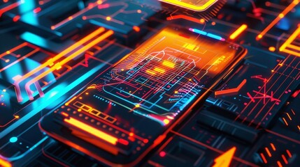 Obraz premium Digital Technologies: Neural Networks in AI