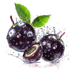 Jaboticaba Splash Vibrant Water Droplets