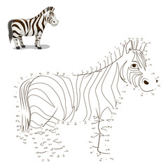 Connect the dots to draw the animal educational game for children zebra PNG illustration © Oleksandr Pokusai