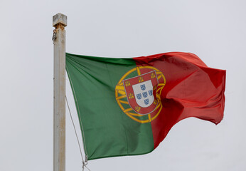 Portuguese flag waving in the wind