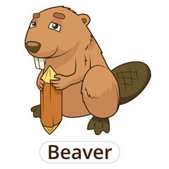 Forest animal beaver cartoon for children PNG illustration