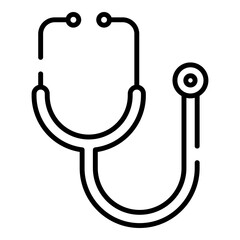 Stethoscope black line icon