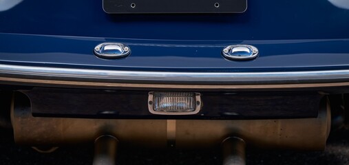 License plate lights on a car