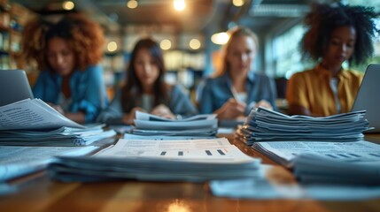  Journalistic hub: the newsroom background, illustrating the fast-paced atmosphere where news is gathered, verified, and delivered.