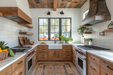Modern Kitchen with Wooden Cupboards