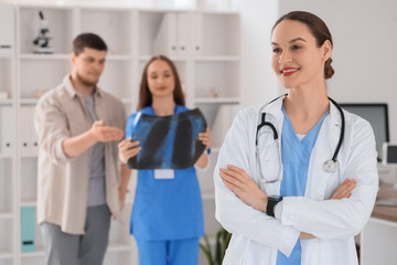 Fototapeta premium Portrait of female doctor working at hospital