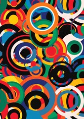 Fototapeta premium Vibrant Colorful Circular Pattern Stock Image