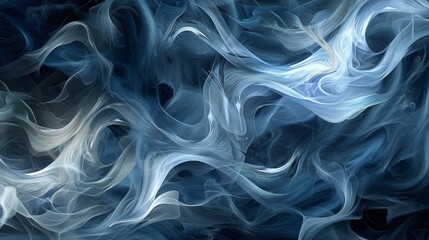 Fototapeta premium Ethereal Abstract Art with Swirling Patterns and Deep Blue Hues