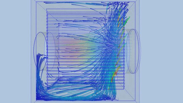 CFD simulation Computational fluid dynamics - industrial Ventilation shutter box airflow simulation