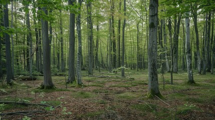 Obraz premium Sparse forest clearing with room for text