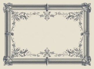 Elegant Silver Certificate Template with Ornate Border and Medical Seals