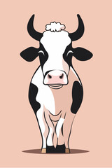 engrave ink draw cow illustration vettoriale editabile 