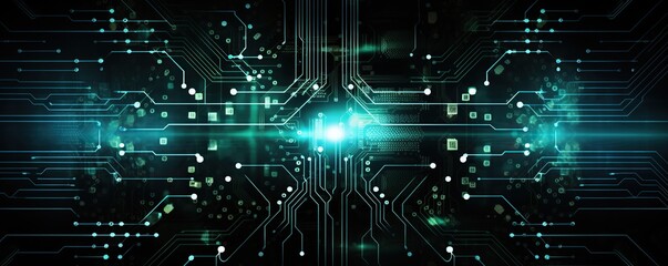 Abstract Futuristic Digital Circuit Board