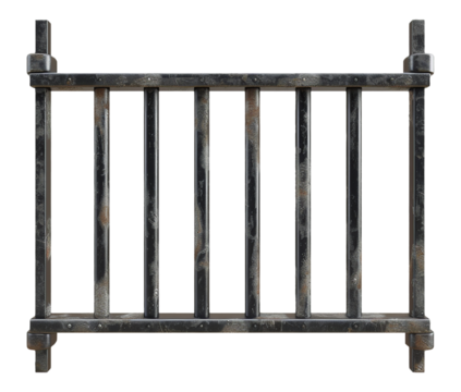 Prison iron bars isolated on transparent background