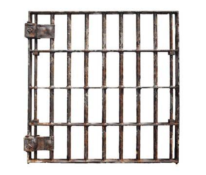 Prison iron bars isolated on transparent background