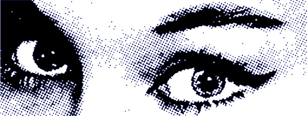 HALFTONE EYE Newspaper and magazine style dot effect eyes
