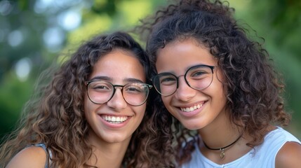 Two Happy Friends in a Park