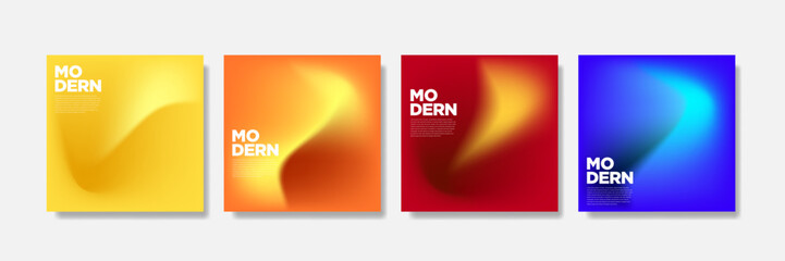 Fototapeta premium Set of modern post business templates