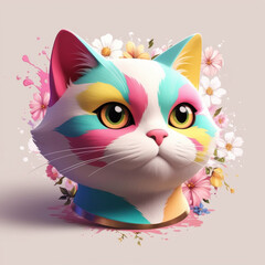 Fototapeta premium cat with heart