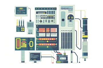Conceptual Technology Flat Illustration created with Generative AI
