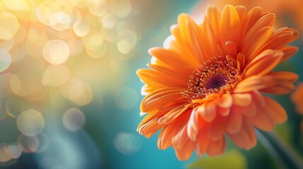 Gerbera flower close up Macro photography Card Gerbera Flower Natural romantic conceptual floral Macro background : Generative AI