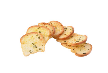 Crispy bread with garlic isolated on  transparent png