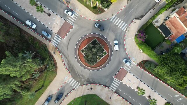 Aerial video over an urban area in Kokhav Yair, Israel