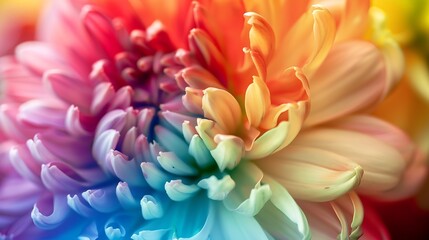 Obraz premium Colorful chrysanthemum flower macro shot Chrysanthemum rainbow flower background : Generative AI