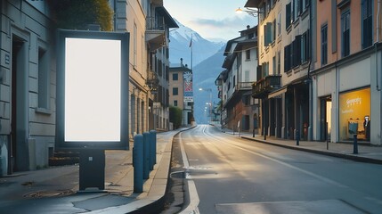 Obraz premium Horizontal display on a street in Chiasso Switzerland : Generative AI