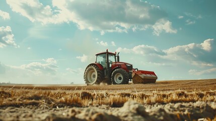 Tractor working with silage at dairy farm compacting fresh harvest chopped maize with heavy roller for silo fermented feed for food of cow : Generative AI