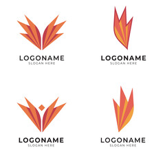 wings fire logo icon set