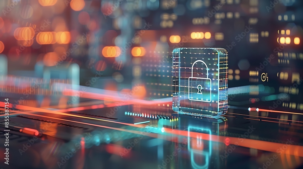 Aufkleber Protection of information Login check Digital technology Internet connection Login control and archiving software Working with information : Generative AI