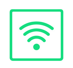 シンプルな緑色のWi-Fiマーク