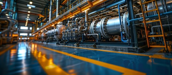 Fototapeta premium State-of-the-Art Hydrogen Production Plant with Cutting-Edge Machinery and Sustainable Infrastructure for Clean Energy Generation
