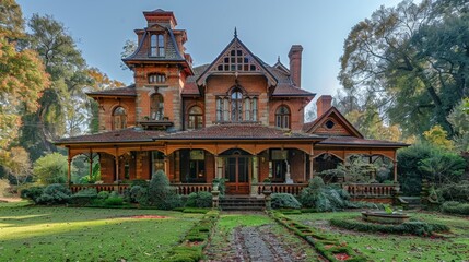 Obraz premium Historic Property Investment: Capture a beautifully restored historic property, showcasing the appeal of investing in heritage buildings. 