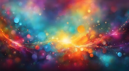 Fototapeta premium A colorful, swirling background with bright colors and a lot of dots