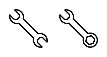 wrench icon vector isolated on white background. Wrench vector icon. Spanner symbol