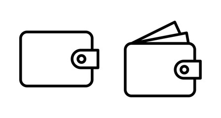 Wallet Icon vector isolated on white background. money wallet icon