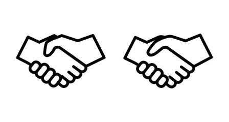 Business handshake icon vector isolated on white background. Handshake icon vector. contract agreement. Trust icon vector. Deal. Done. partnership icon