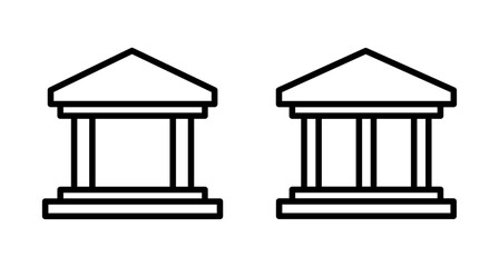 Bank icon vector isolated on white background. bank vector icon, museum, university