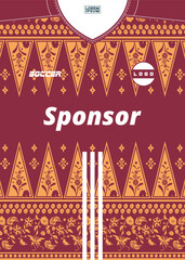 Vector jersey with songket traditional batik motifs pattern