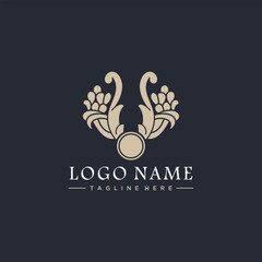Ornament logo design concept luxury and elegant style premium vector